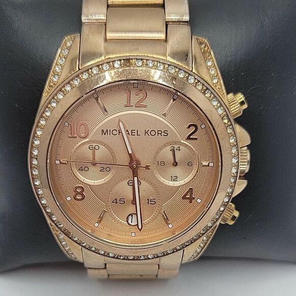 Michael Kors MK5263 Women's Stainless Steel Analog Rose Dial Wrist Watch BC782 - Picture 1 of 10